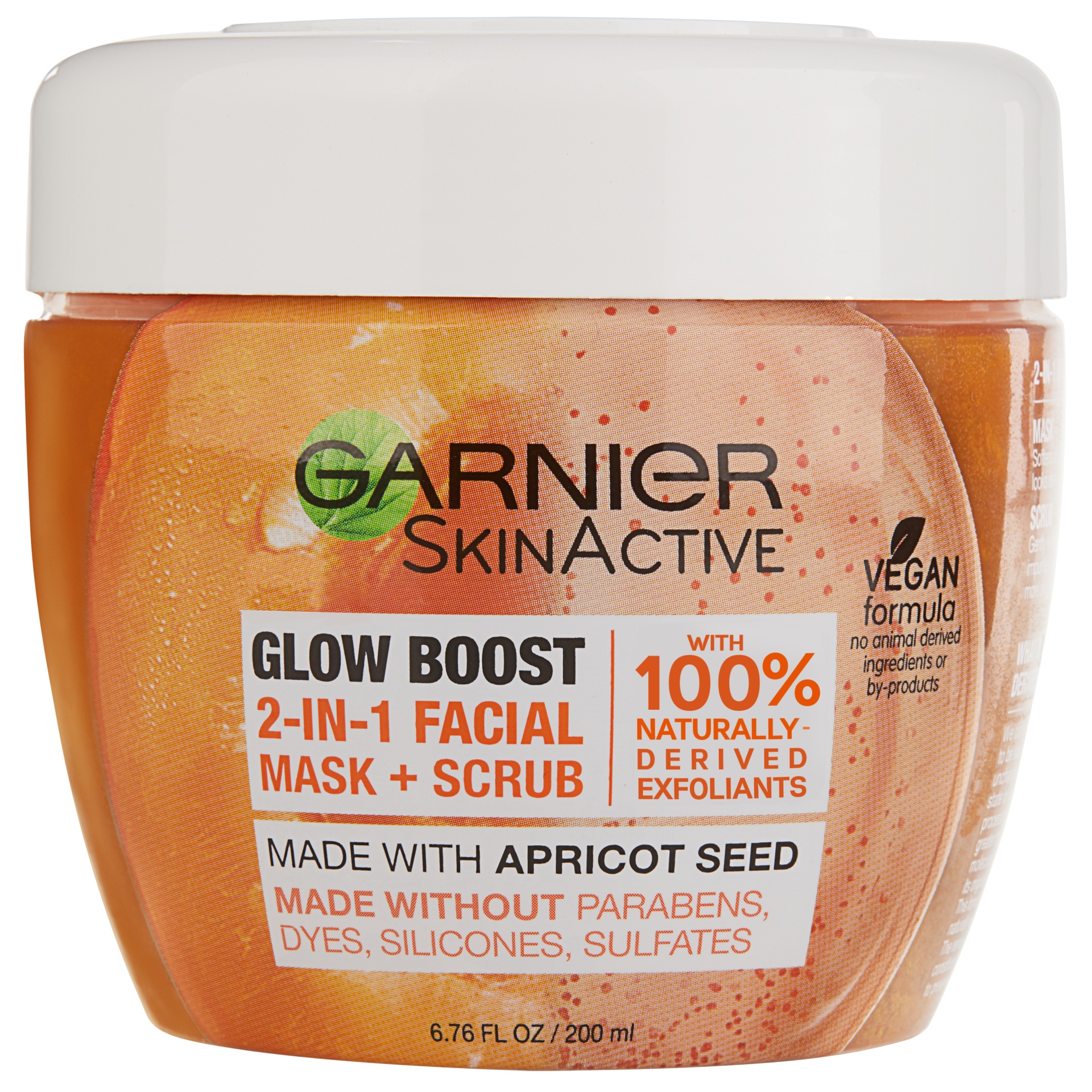 slide 2 of 2, Garnier Skinactive Glow Boost 2-In-1 Facial Mask and Scrub, 6.75 oz