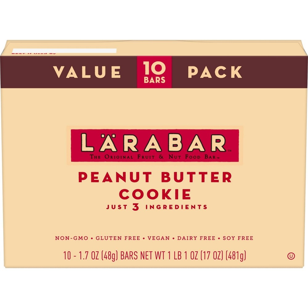 slide 2 of 3, Larabar Peanut Butter Cookie Nutrition Bar, 16 oz, 10 ct