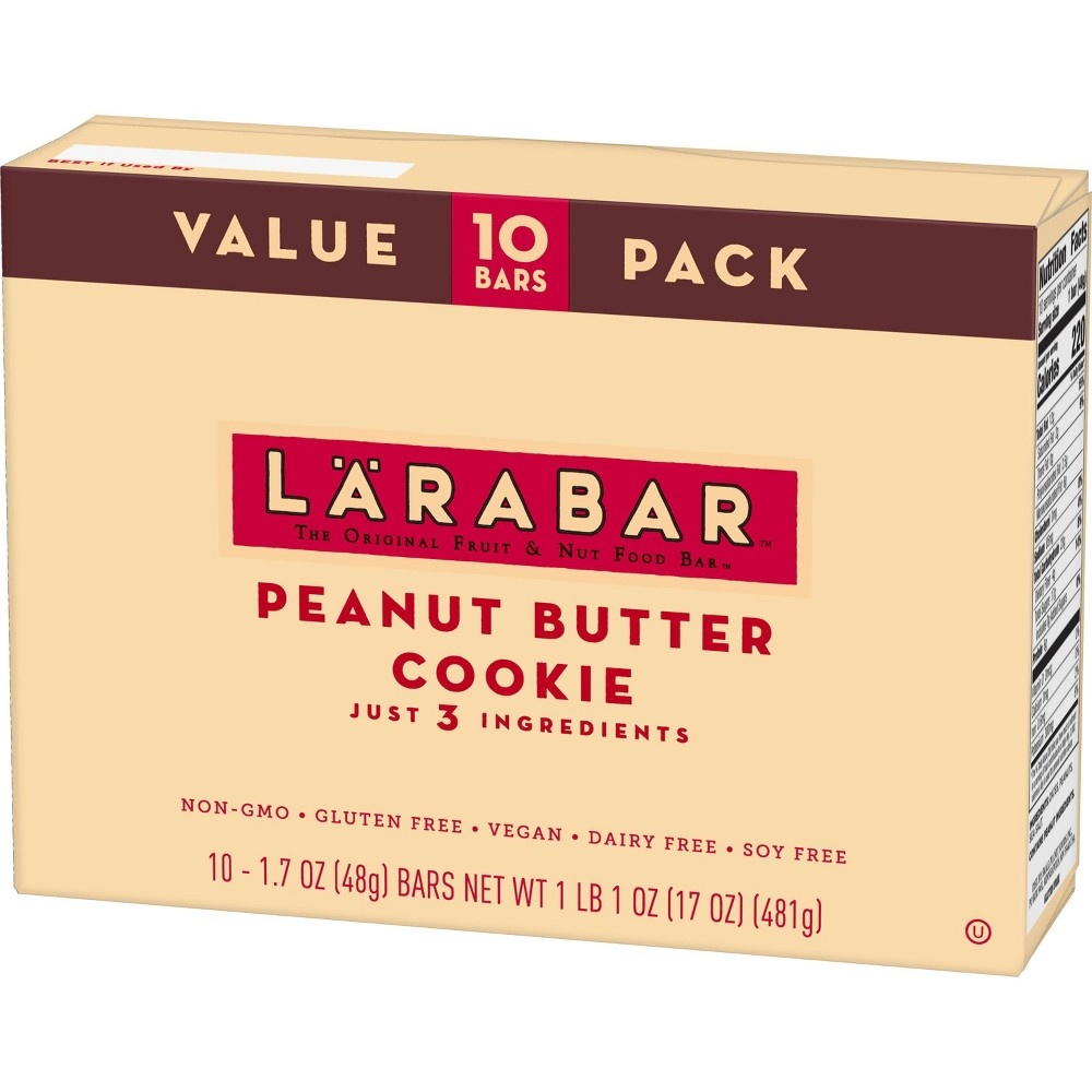 slide 3 of 3, Larabar Peanut Butter Cookie Nutrition Bar, 16 oz, 10 ct