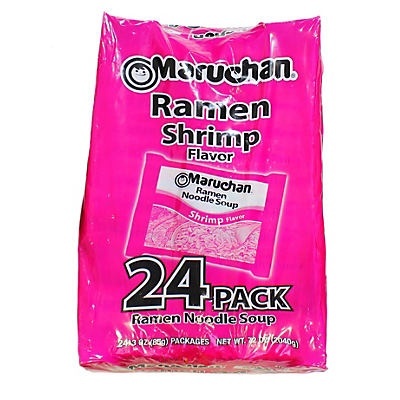 slide 1 of 1, Maruchan Shrimp Flavor Ramen Noodle Soup, 24 ct