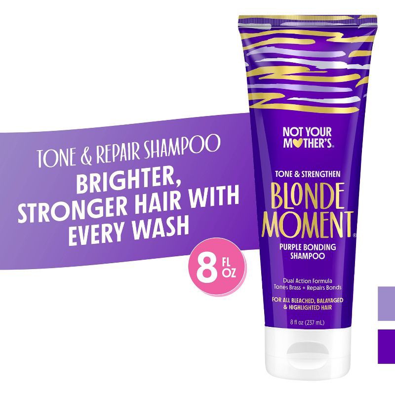 slide 2 of 7, Not Your Mother's Blonde Moment Purple Bonding Shampoo Tone and Repair Lightened Hair - 8 fl oz, 8 fl oz