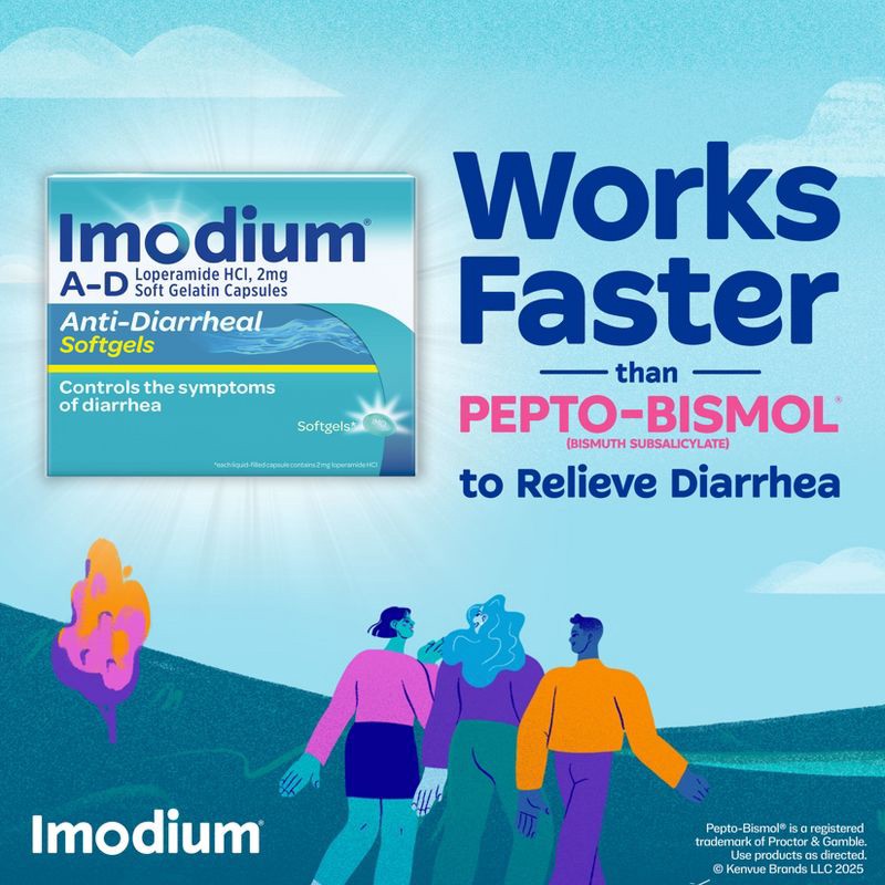slide 6 of 11, Imodium A-D Diarrhea Softgels - 24ct, 24 ct