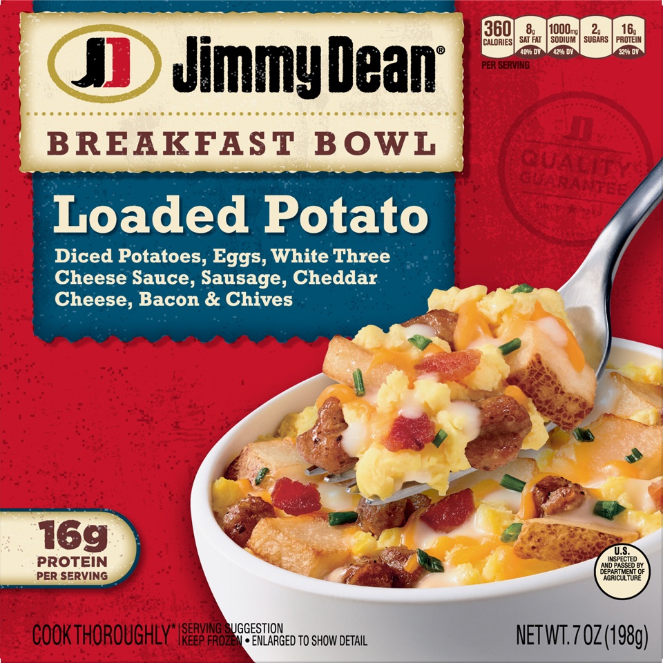 slide 2 of 6, Jimmy Dean Breakfast Bowl, Loaded Potato, Frozen, 7 oz Bowl, 7 oz