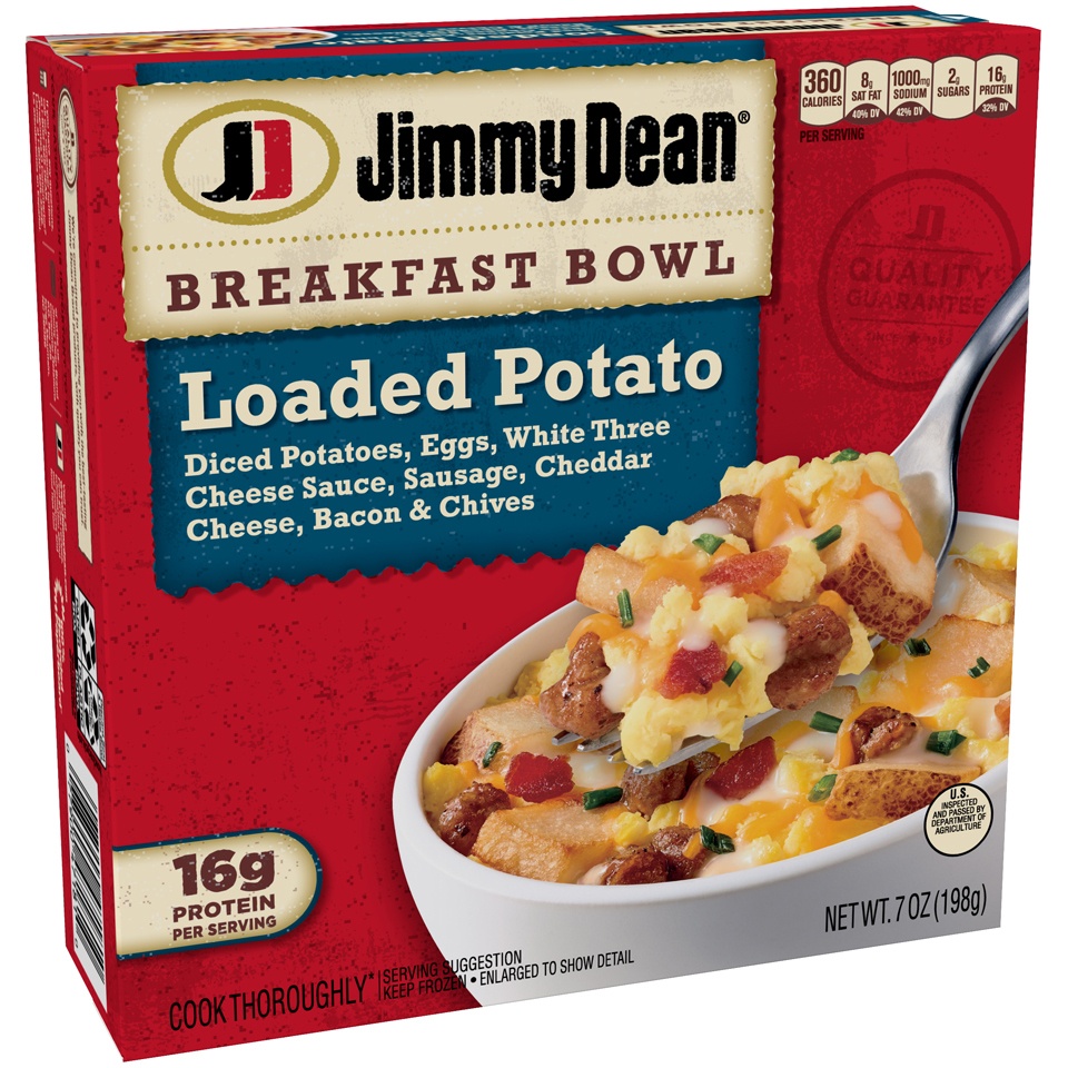 slide 3 of 6, Jimmy Dean Breakfast Bowl, Loaded Potato, Frozen, 7 oz Bowl, 7 oz