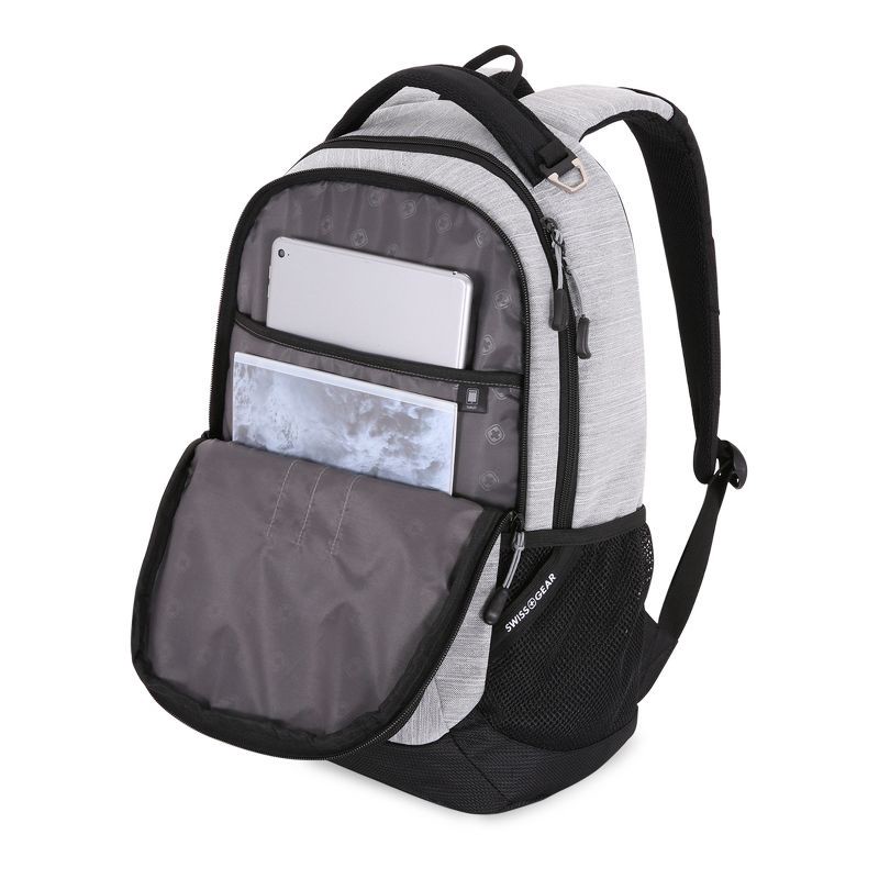 slide 4 of 6, SWISSGEAR Laptop 18" Backpack - Light Heather Gray: Polyester with Zip Closure, 1 ct