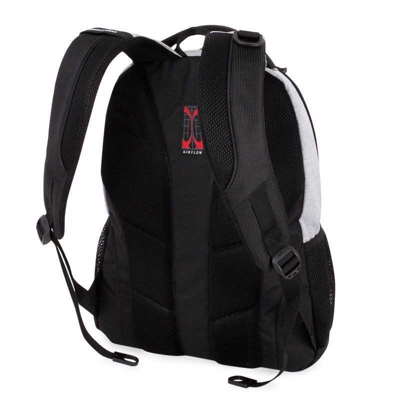 slide 5 of 6, SWISSGEAR Laptop 18" Backpack - Light Heather Gray: Polyester with Zip Closure, 1 ct