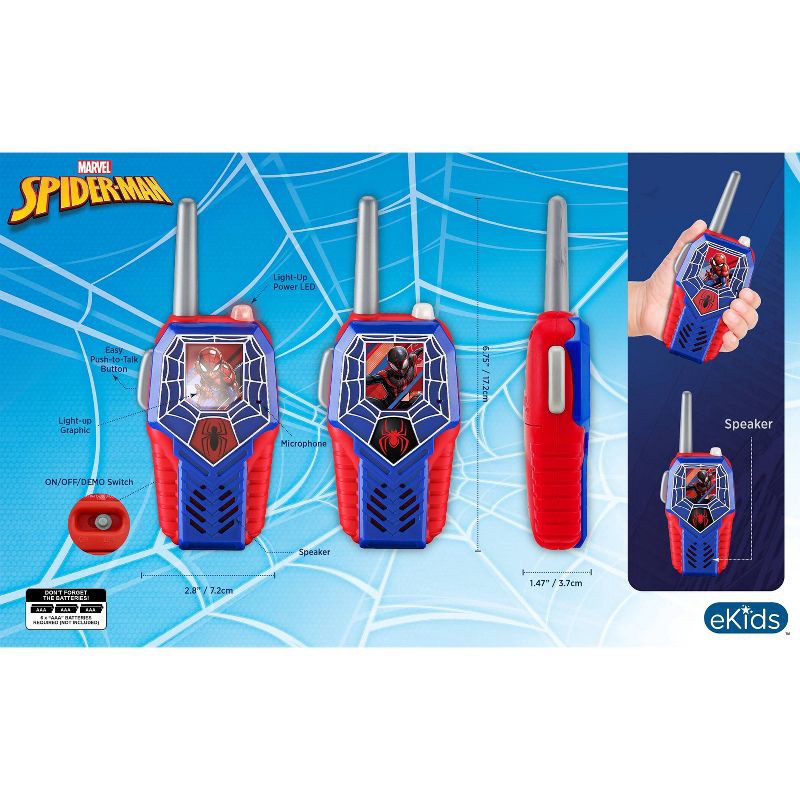 slide 4 of 4, Spider-Man FRS Light-Up Walkie Talkies: Toy Spy Gear for Creative Thinking, 1 ct
