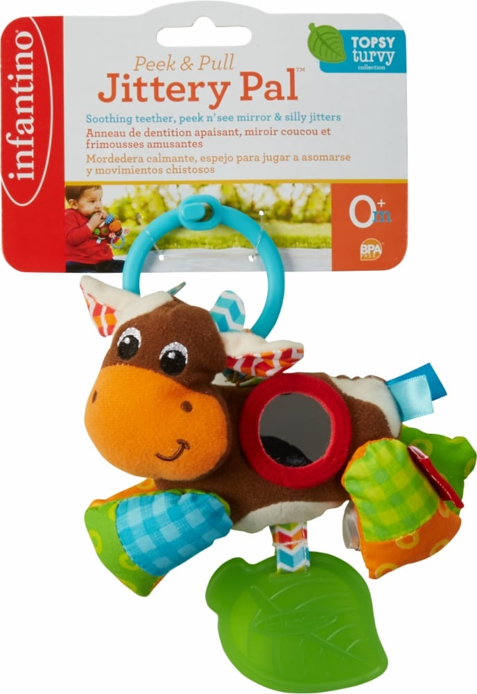 slide 1 of 4, Infantino Peek And Pull Jittery Pal Infant Toy - Multi-Color, 1 ct