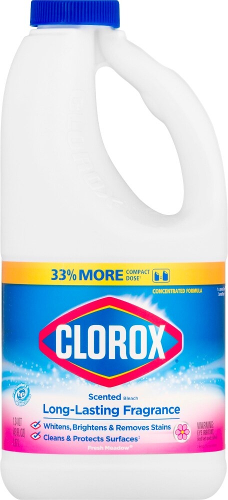 slide 1 of 1, Clorox Bleach, Scented, HE, Fresh Meadow, 43 fl oz