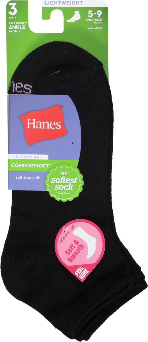 slide 6 of 9, Hanes ComfortSoft Lightweight Ankle Socks 3 pr, 3 ct
