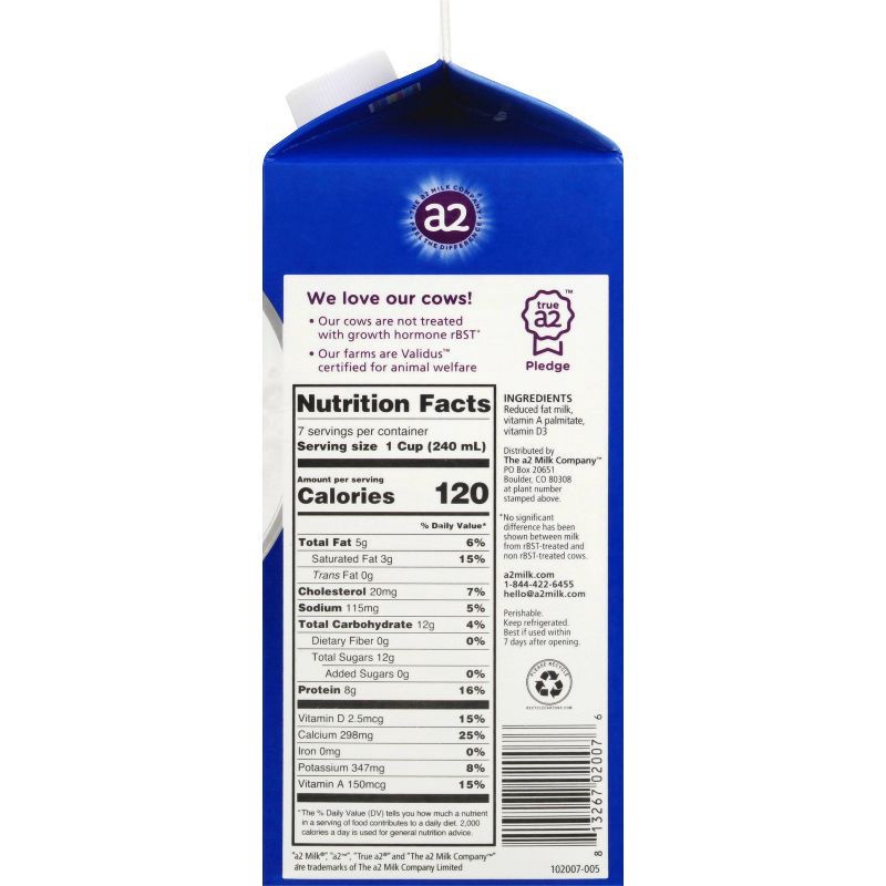 slide 3 of 5, a2 Milk 2% Vitamin A & D Ultra-Pasteurized - 59 fl oz, 59 fl oz