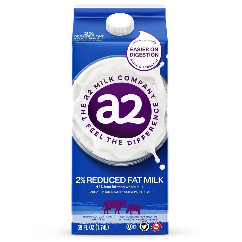 slide 1 of 8, a2 Milk 2% Vitamin A & D Ultra-Pasteurized - 59 fl oz, 59 fl oz