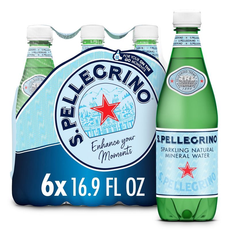 slide 1 of 7, Sanpellegrino S.Pellegrino Sparkling Natural Mineral Water Bottles - 6pk/16.9 fl oz, 6 ct; 16.9 fl oz