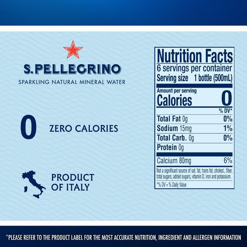 slide 6 of 7, Sanpellegrino S.Pellegrino Mineral Sparkling Water Bottles - 6pk/16.9 fl oz, 6 ct; 16.9 fl oz