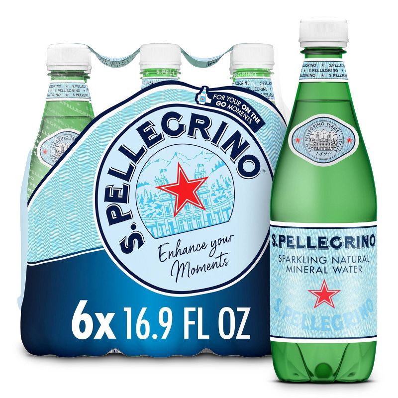 slide 1 of 7, Sanpellegrino S.Pellegrino Mineral Sparkling Water Bottles - 6pk/16.9 fl oz, 6 ct; 16.9 fl oz