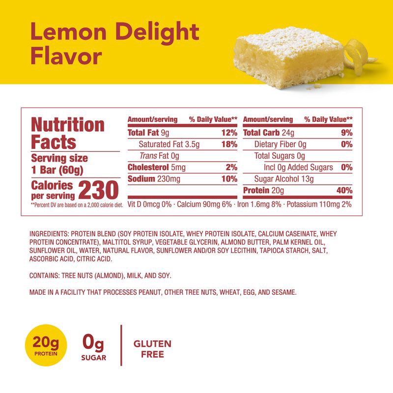 slide 7 of 9, think! Lemon Delight High Protein Bars - 20g Protein - 10.5oz/5ct, 20 gram, 10.5 oz, 5 ct