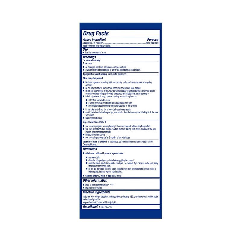 slide 2 of 6, Differin Acne Retinoid Face and Body Treatment Gel Adapalene 0.1% - 15g, 15 gram