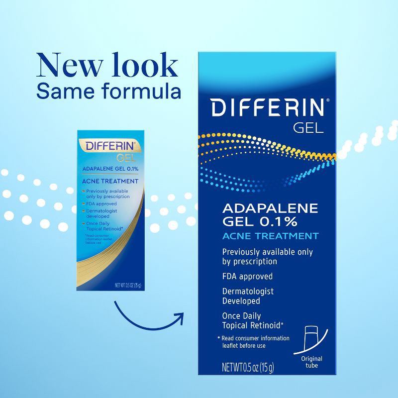 slide 3 of 6, Differin Acne Retinoid Face and Body Treatment Gel Adapalene 0.1% - 15g, 15 gram