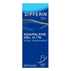 Differin Retinoid Adapalene Gel 0.1% Acne Treatment for Face and Body - 45g: Unscented, 1-Pack