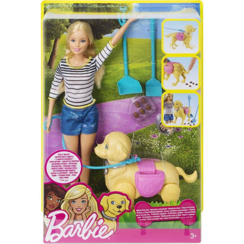 slide 6 of 11, Barbie Walk and Potty Pup Doll and Playset, 1 ct