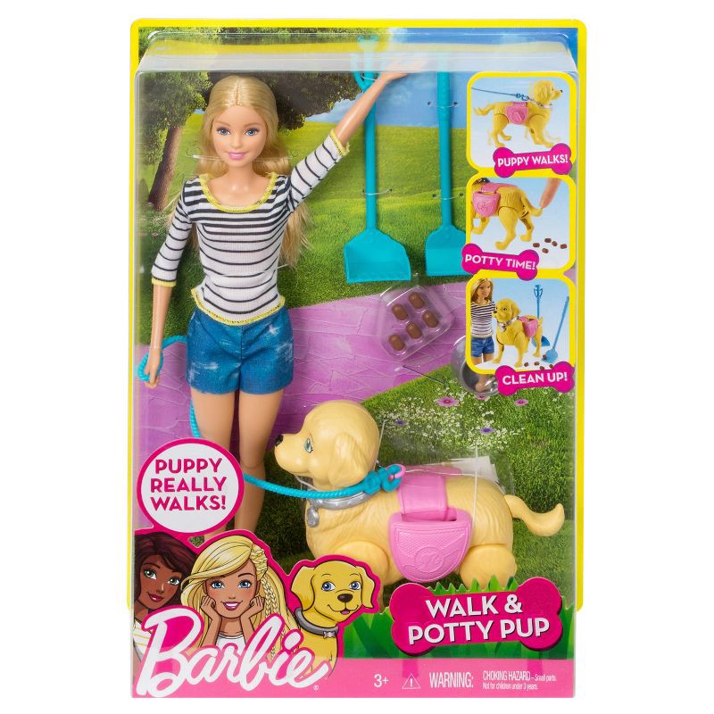 slide 11 of 11, Barbie Walk and Potty Pup Doll and Playset, 1 ct