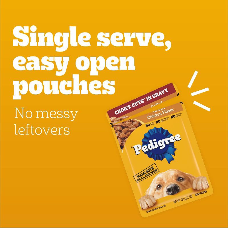 slide 4 of 17, Pedigree Choice Cuts in Gravy Chicken, Vegetable, and Beef Flavor Variety Pack Pouch Wet Dog Food - 3.5oz/18ct, 18 ct; 3.5 oz