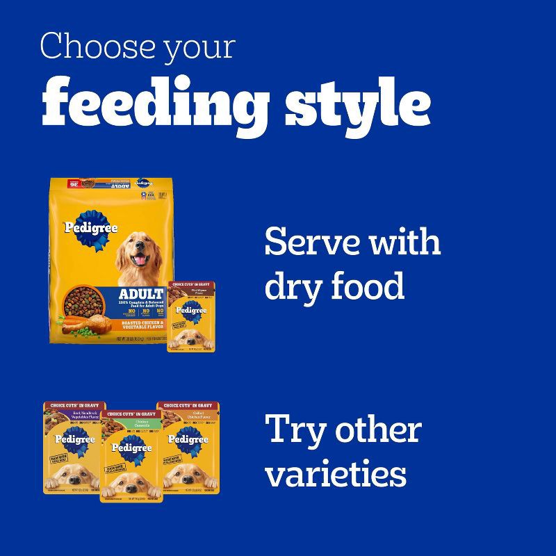 slide 5 of 17, Pedigree Choice Cuts in Gravy Chicken, Vegetable, and Beef Flavor Variety Pack Pouch Wet Dog Food - 3.5oz/18ct, 18 ct; 3.5 oz