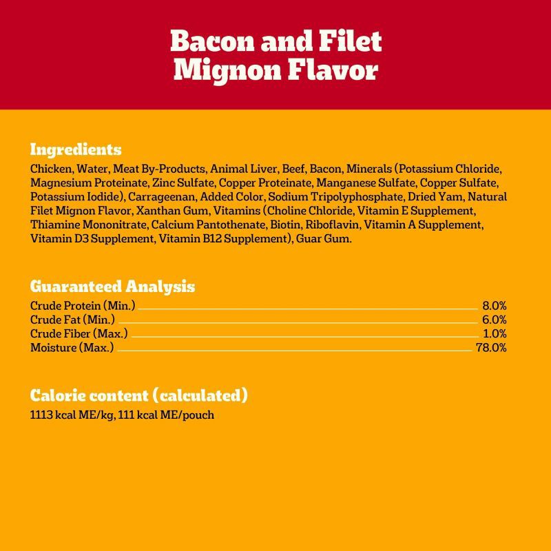 slide 12 of 13, Pedigree Chopped Ground Dinner Chicken, Steak, Beef and Bacon Flavor Pouch Variety Pack Wet Dog Food - 63oz, 63 oz