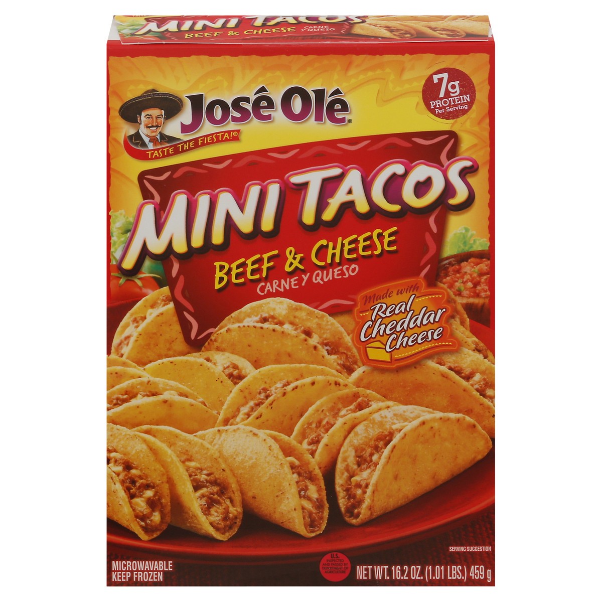 slide 1 of 9, José Olé Beef & Cheese Mini Tacos, 16.2 oz