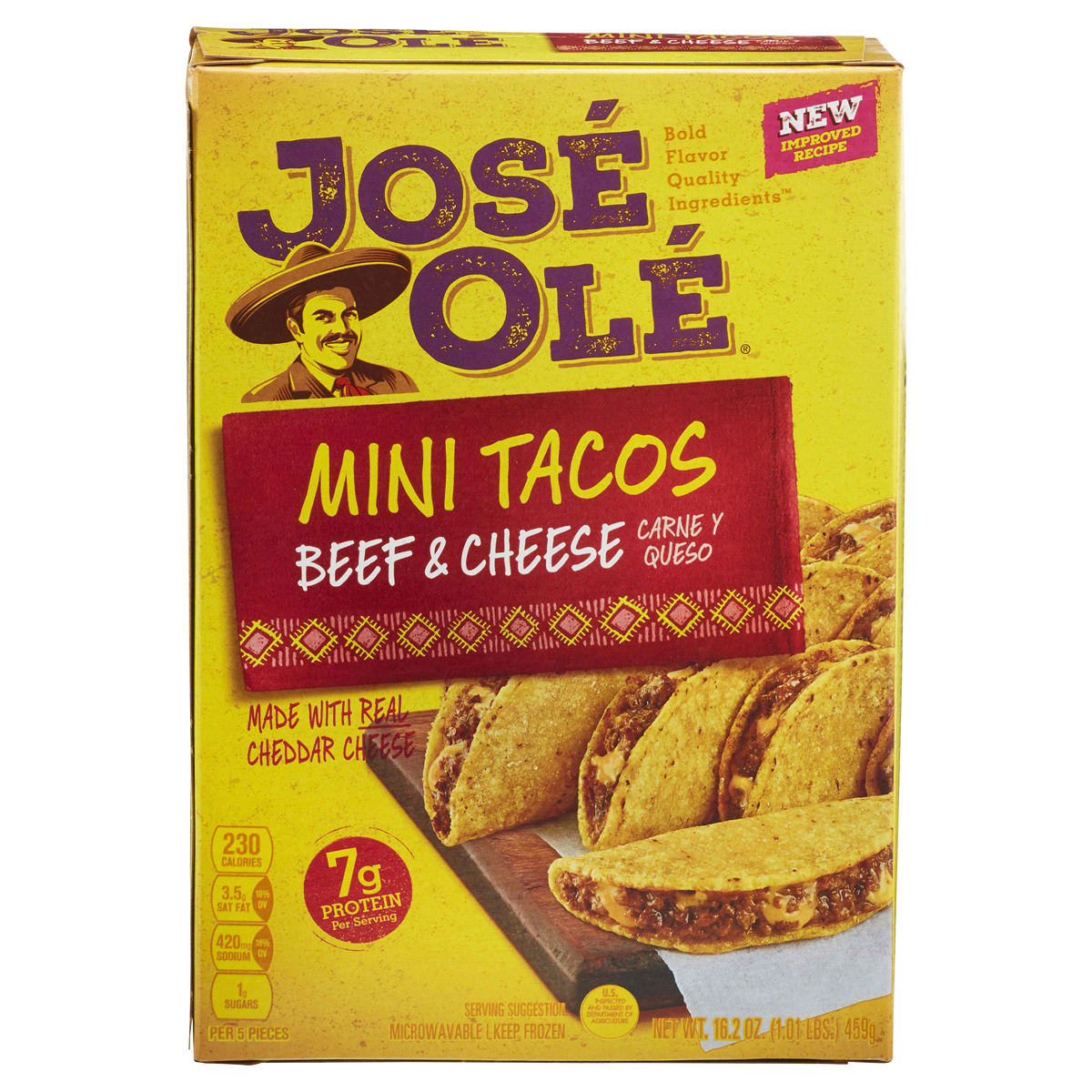 slide 1 of 1, José Olé Beef And Cheese Mini Tacos, 16.2 oz