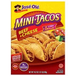 José Olé Beef & Cheese Mini Tacos, 16.2 oz, 25 Count