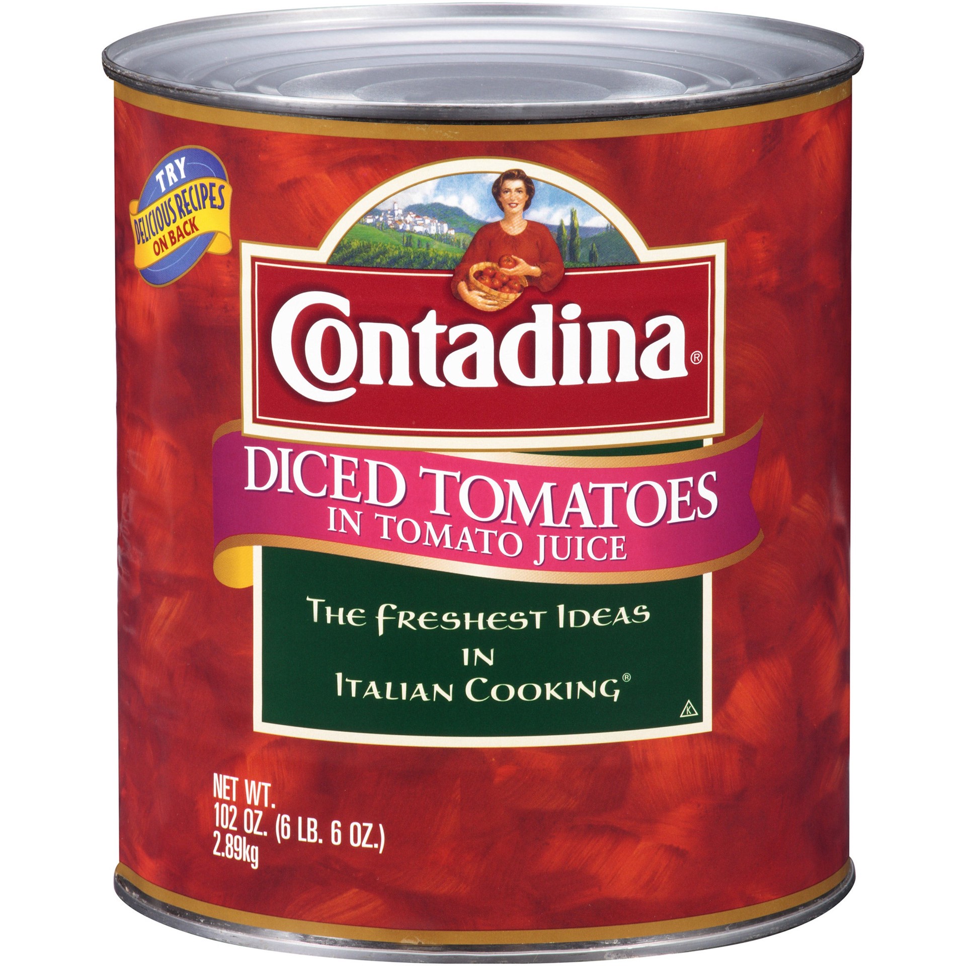 slide 1 of 1, Contadina Diced Tomatoes, 102 oz, 