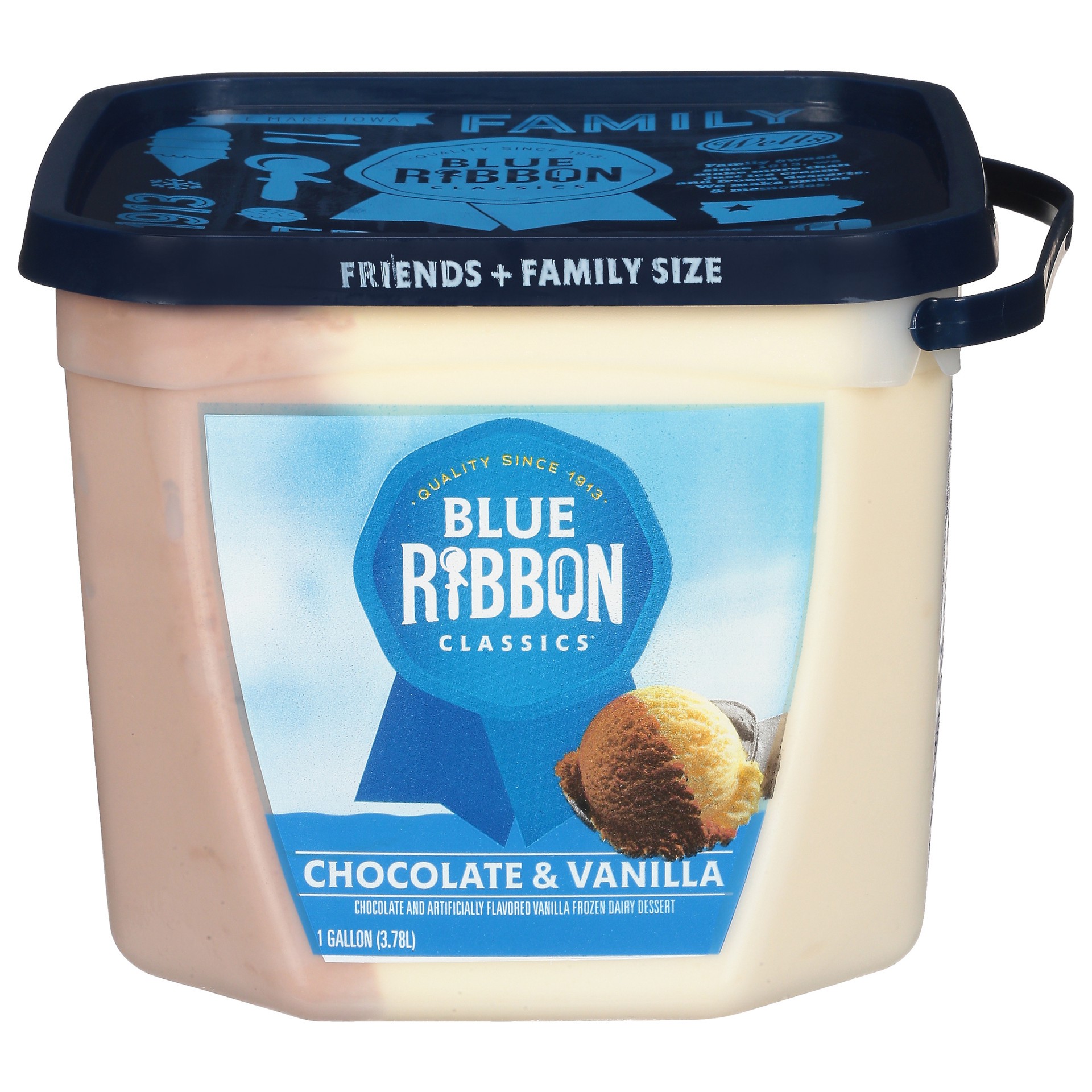 slide 1 of 8, Blue Ribbon Classics Chocolate & Vanilla Frozen Dessert Pail, 128 fl oz, 128 fl oz