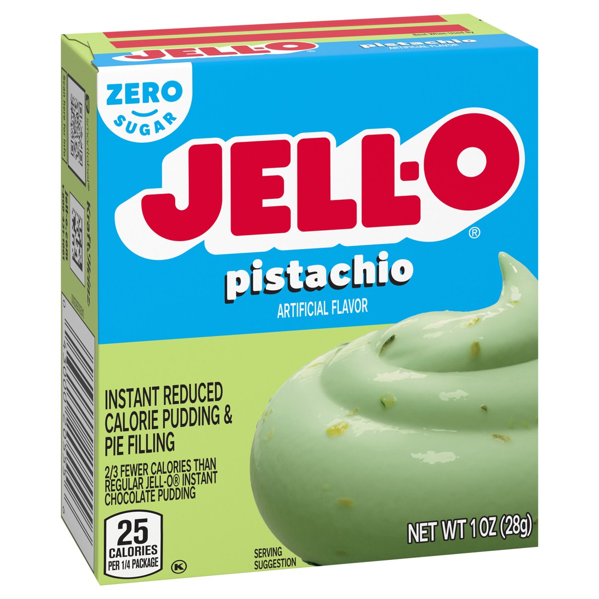 slide 9 of 9, Jell-O Pistachio Artificially Flavored Zero Sugar Instant Reduced Calorie Pudding & Pie Filling Mix, 1 oz Box, 1 oz