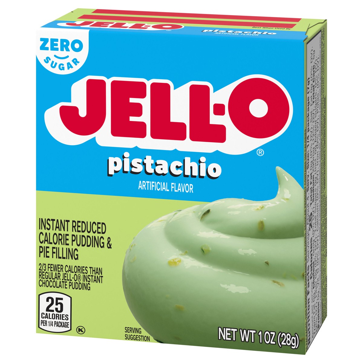 slide 5 of 9, Jell-O Pistachio Artificially Flavored Zero Sugar Instant Reduced Calorie Pudding & Pie Filling Mix, 1 oz Box, 1 oz