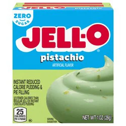 Jell-O Pistachio Artificially Flavored Zero Sugar Instant Reduced Calorie Pudding & Pie Filling Mix, 1 oz Box