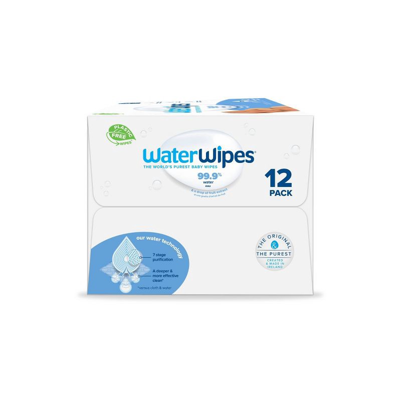 WaterWipes Plastic-Free Original Unscented 99.9% Water Based Baby Wipes -  720ct 720 ct