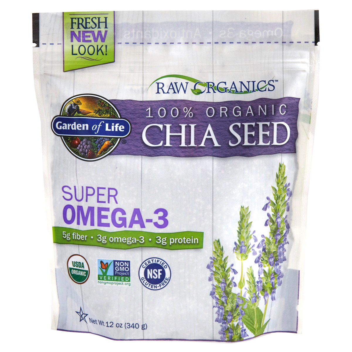 slide 1 of 2, Garden Of Life Organic Chia Seeds, 340 gram