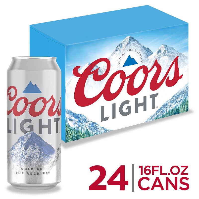 slide 1 of 7, Coors Light Beer - 24pk/16 fl oz Cans, 24 ct; 16 fl oz