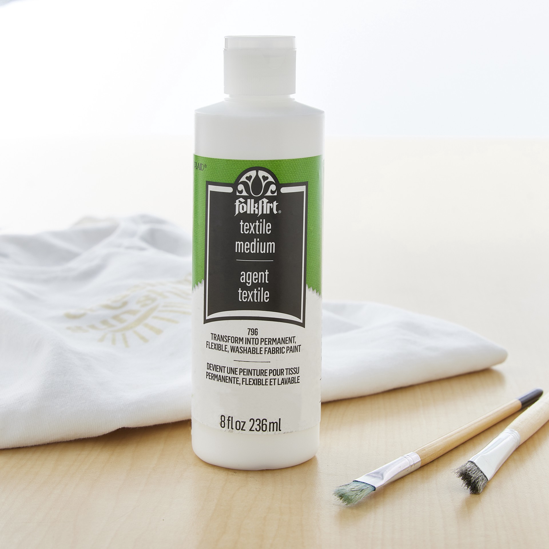 slide 3 of 4, Folkart Textile Medium, 8 fl oz