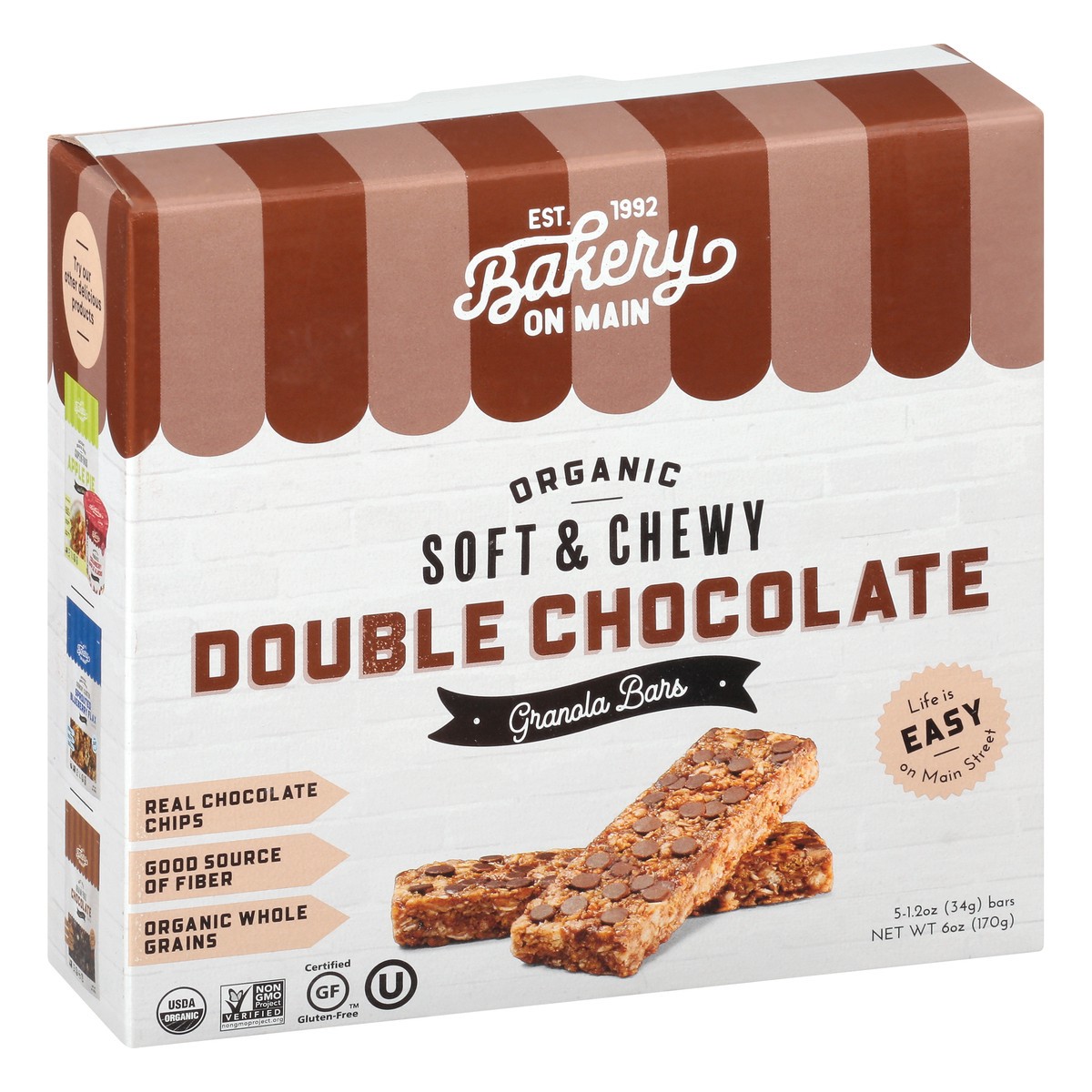 slide 11 of 12, Bakery on Main Organic 5 Pack Soft & Chewy Double Chocolate Granola Bar 5 ea, 5 ct