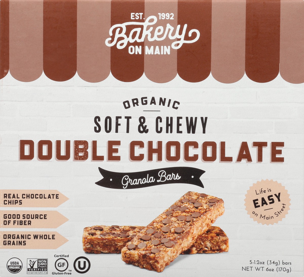 slide 10 of 12, Bakery on Main Organic 5 Pack Soft & Chewy Double Chocolate Granola Bar 5 ea, 5 ct