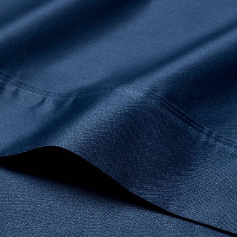 slide 3 of 4, Standard Solid Performance 400 Thread Count Pillowcase Set Metallic Blue - Threshold™: Cotton Sateen, Machine Washable, Set of 2, 1 ct