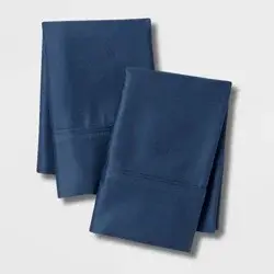 Standard Solid Performance 400 Thread Count Pillowcase Set Metallic Blue - Threshold™