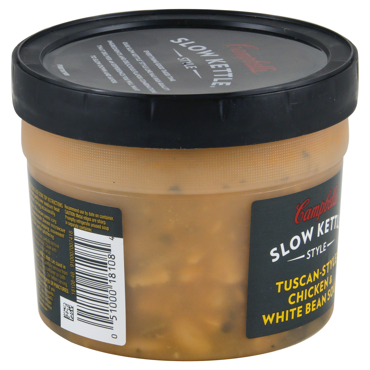 slide 4 of 4, Campbell's Slow Kettle Style Tuscan Style Chicken & White Bean Soup Microwaveable Bowl, 15.5 oz