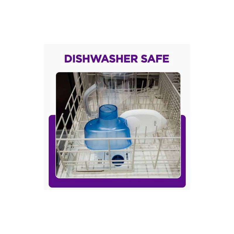 slide 8 of 10, PUR Filtration PUR 7 Cup Water Pitcher Filtration System White/Blue PPT700W: BPA-Free, Filters Chlorine & Mercury, 40-Gallon Capacity, 1 ct