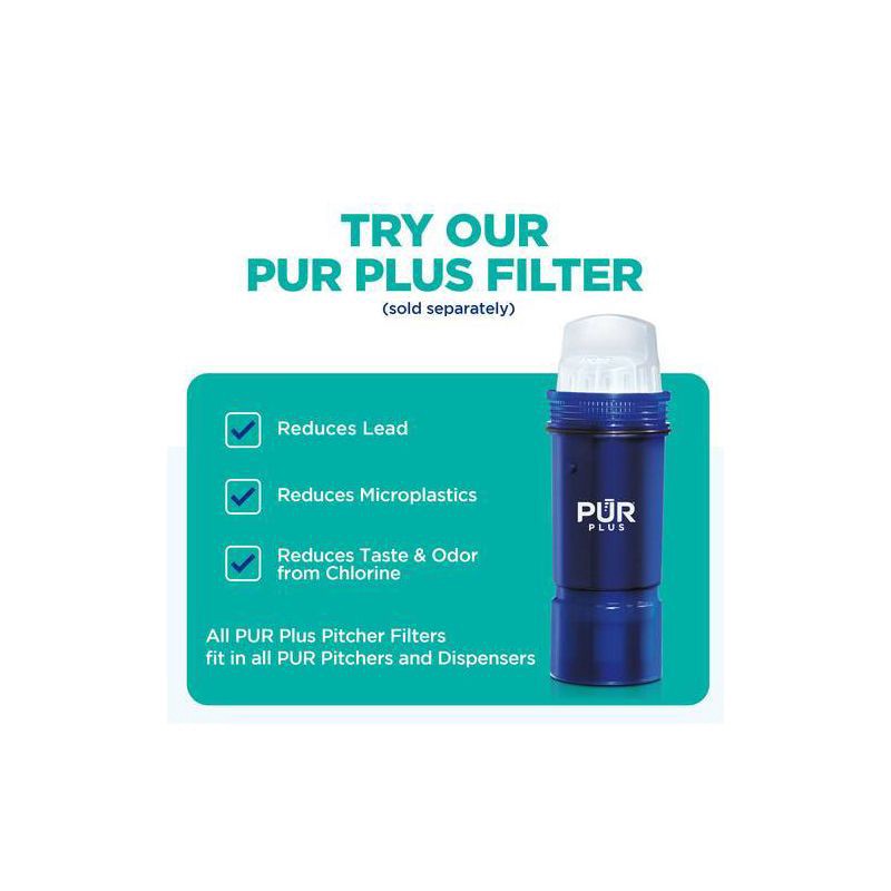slide 9 of 10, PUR Filtration PUR 7 Cup Water Pitcher Filtration System White/Blue PPT700W: BPA-Free, Filters Chlorine & Mercury, 40-Gallon Capacity, 1 ct
