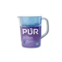 PUR Filtration PUR 7 Cup Water Pitcher Filtration System White/Blue PPT700W: BPA-Free, Filters Chlorine & Mercury, 40-Gallon Capacity