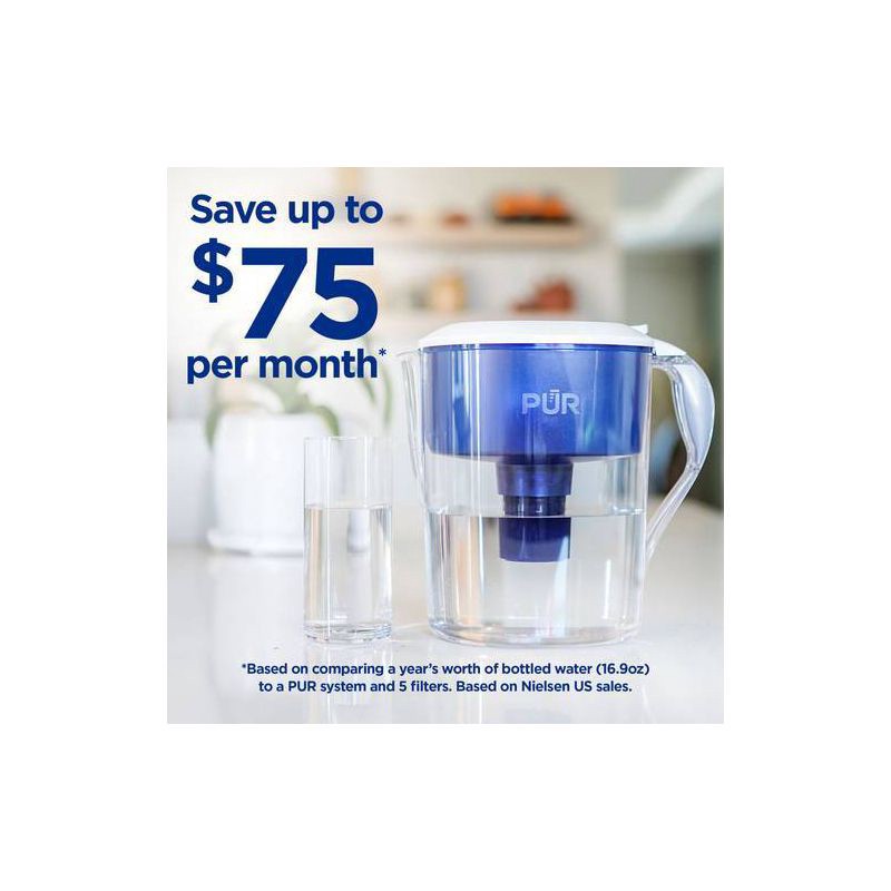 slide 4 of 9, PUR Filtration PUR 11 Cup Water Filtration Pitcher - Blue/White, 1 ct