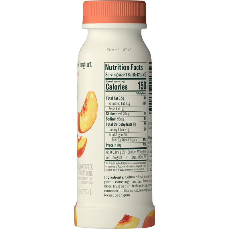 slide 3 of 5, Chobani Peach Greek Yogurt Drink - 7 fl oz, 7 fl oz